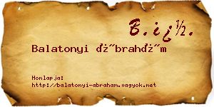 Balatonyi Ábrahám névjegykártya